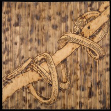 SNAKE_2_panel-carved_torched_wood_w_encaustic_wax__30x30_