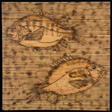 SUNNY_DUO-carved_torched_wood_w_encaustic_wax__30x30_