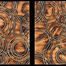 WATER_RINGS_DUO_5-carved_torched_wood_w_encaustic_wax__each_18x18_